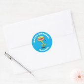 Funny Venus vliegt met plant cartoon Ronde Sticker (Envelop)