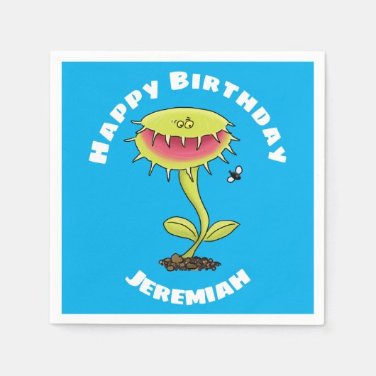 Funny Venus vliegt met plant cartoon Servet (Voorkant)