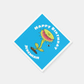 Funny Venus vliegt met plant cartoon Servet (Hoek)