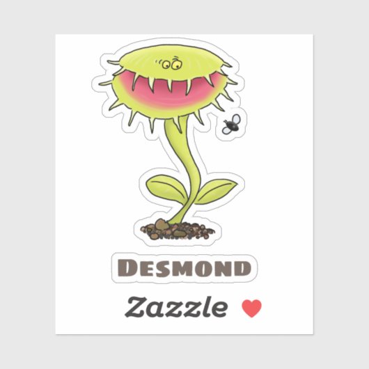 Funny Venus vliegt met plant cartoon Sticker (Vel)