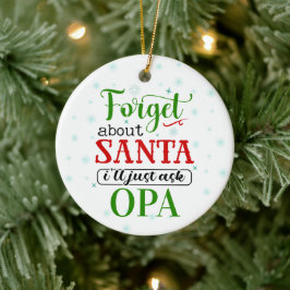 Funny Vergeet kerstkerstversiering van Santa OPA Keramisch Ornament
