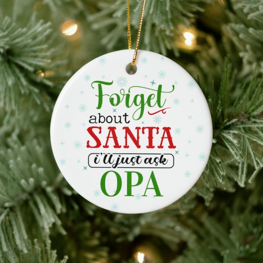 Funny Vergeet kerstkerstversiering van Santa OPA Keramisch Ornament (Boom)