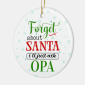 Funny Vergeet kerstkerstversiering van Santa OPA Keramisch Ornament (Links)