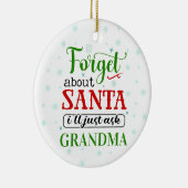 Funny Vergeet kerstversiering van Santa Grandma Keramisch Ornament (Rechts)