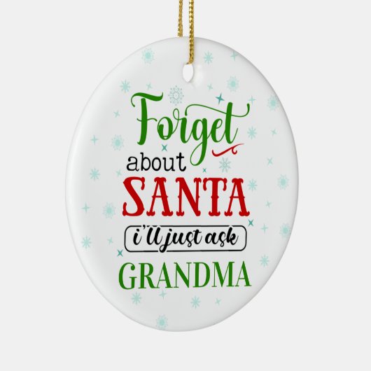Funny Vergeet kerstversiering van Santa Grandma Keramisch Ornament (Rechts)