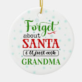 Funny Vergeet kerstversiering van Santa Grandma Keramisch Ornament (Voorkant)