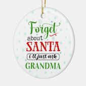 Funny Vergeet kerstversiering van Santa Grandma Keramisch Ornament (Links)