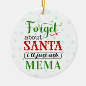 Funny Vergeet kerstversiering van Santa MEMA Keramisch Ornament (Voorkant)