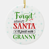 Funny Vergeet Santa GRANNY kerstversiering Keramisch Ornament (Voorkant)