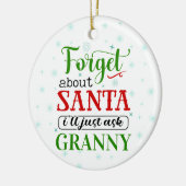 Funny Vergeet Santa GRANNY kerstversiering Keramisch Ornament (Links)