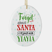 Funny Vergeet Santa YIAYIA kerstversiering Keramisch Ornament (Rechts)