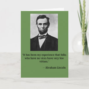 Funny verjaardagskaart met Abe Lincoln Kaart