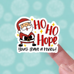 Funny Verlaat een Review Cute Santa Kerstbusiness. Sticker