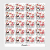 Funny Verlaat een Review Cute Santa Kerstbusiness. Sticker (Vel)