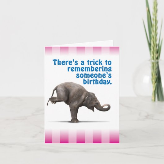 Funny Verlate Verjaardag Kaart - Trick to Remember (Voorkant)