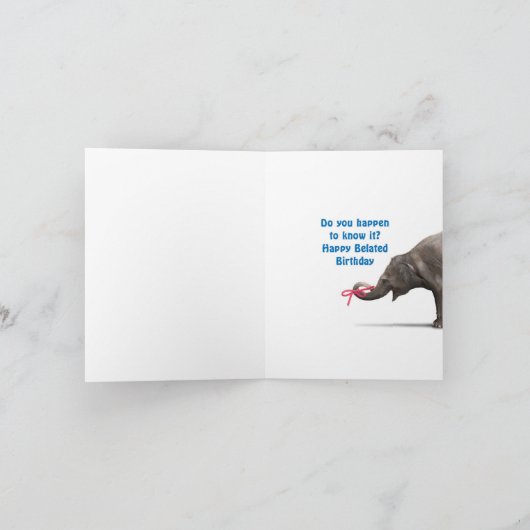 Funny Verlate Verjaardag Kaart - Trick to Remember (Binnen)