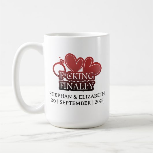 Funny Verloving Gift Heart & Ring Coffee Mok (Links)