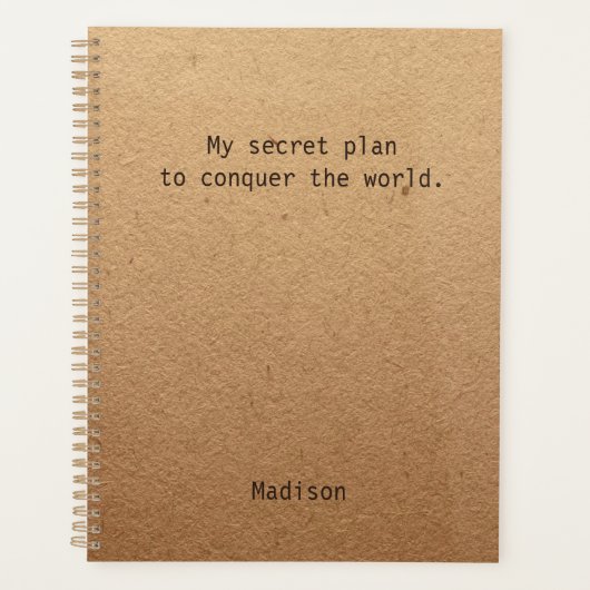 Funny Verover de wereld gepersonaliseerde Planner (Voorkant)