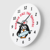 Funny verpleegmuurklok met schattige pinguïnverple grote klok (Hoek)