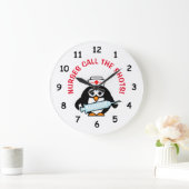 Funny verpleegmuurklok met schattige pinguïnverple grote klok (Huis)