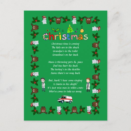 Funny Verse Kerstmis Feestdagenkaart (Voorkant)
