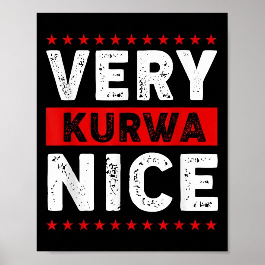 Funny Very Kurwa Nice Lish English Sarcasm Quote M Poster (Voorkant)