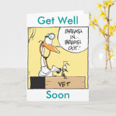 Funny Vet Cartoon krijgt snel een kaartje Kaart (Gele Bloem)