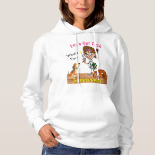 Funny Vet Tech Hoodies voor haar, pas haar aan