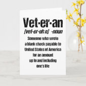 FUNNY VETERAN American Veteran Gift Veterans Day Kaart (Gele Bloem)