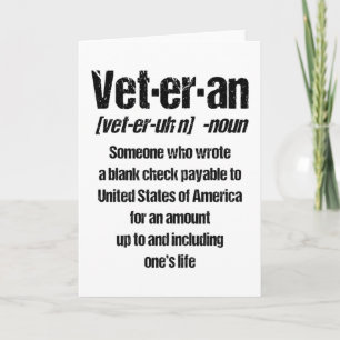 FUNNY VETERAN American Veteran Gift Veterans Day Kaart