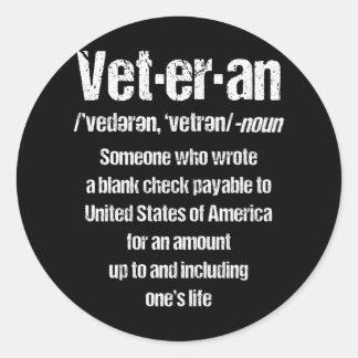 FUNNY VETERAN American Veteran Gift Veterans Day Ronde Sticker