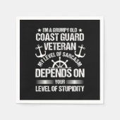 Funny Veterans Dag Grumpy Old Coast Guard Independ Servet (Voorkant)