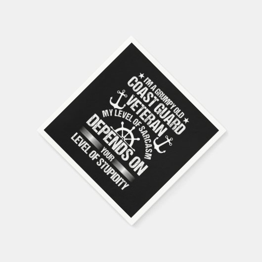 Funny Veterans Dag Grumpy Old Coast Guard Independ Servet (Hoek)