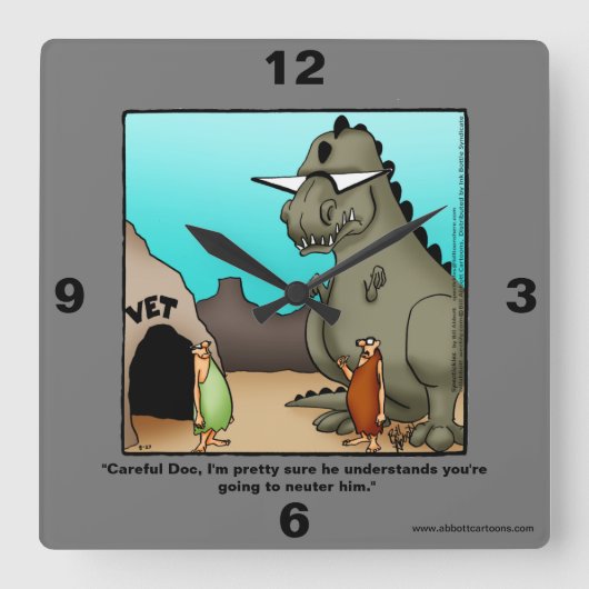 Funny Veterinarian Humor Wall Clock Vierkante Klok (Voorkant)