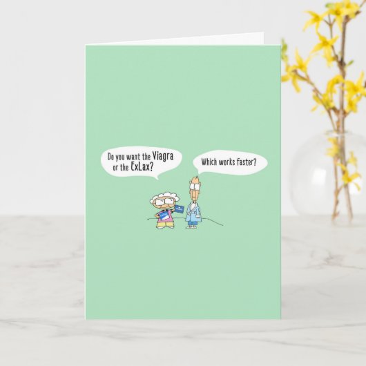 Funny Viagra Birthday Kaart - 009B (Gele Bloem)