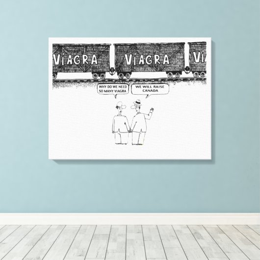 Funny "VIAGRA Canvas Print" (Insitu (Houten vloer))