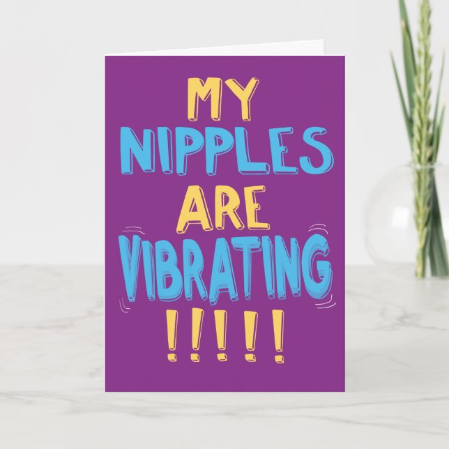Funny Vibrling Nipples Birthday Kaart (Voorkant)