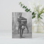 Funny  Victoriaans Circus Performance Briefkaart (Staand voorkant)