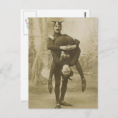 Funny  Victoriaans Circus-uitvoerders Briefkaart (Voorkant / Achterkant)