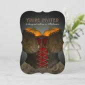 Funny Victoriaans Corset Halloween Party nodigt ui Kaart (Staand voorkant)