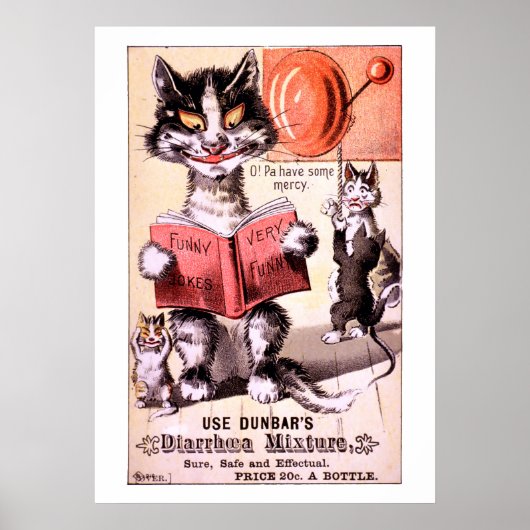 Funny Victoriaans Era Cat Ad Poster (Voorkant)