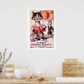 Funny Victoriaans Era Cat Ad Poster (Keuken)