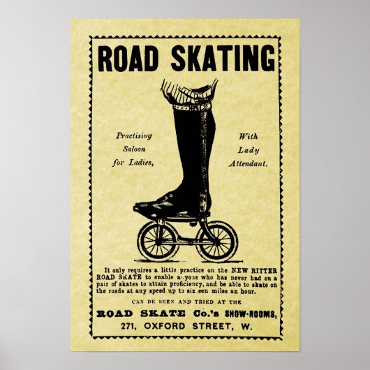 Funny Victoriaans Roller Skating and Poster (Voorkant)