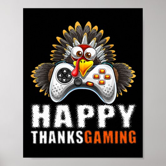 Funny Video Game Console Turkije Thanksgiving Game Poster (Voorkant)