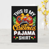 Funny Video Game Controller Christmas Santa Hat Ga Kaart (Gele Bloem)