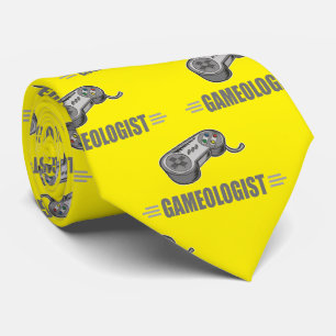 Funny Video Gamer Gameoloog Controller Yellow Stropdas