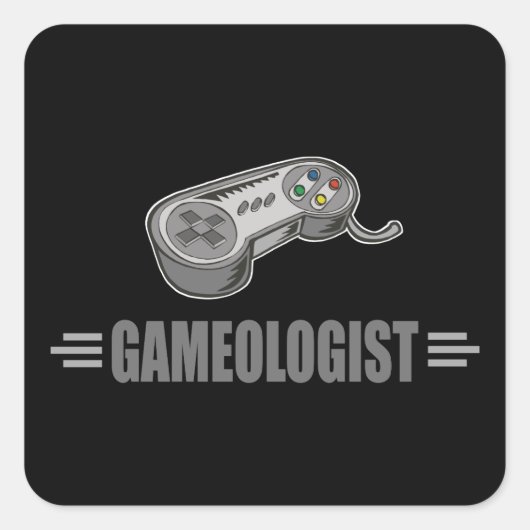 Funny Video Gamer Vierkante Sticker (Voorkant)