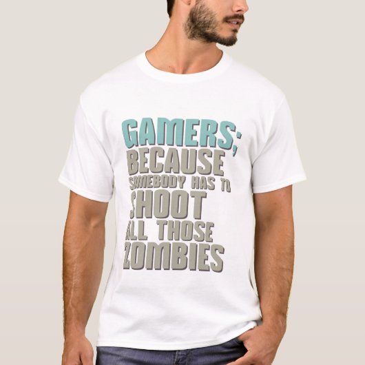Funny Video Gamers Zombies T-Shirt (Voorkant)