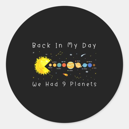 Funny Video Games Back In My Day We Had Nine Plane Ronde Sticker (Voorkant)