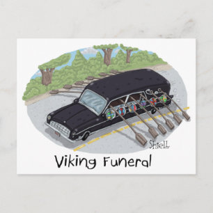 Funny Viking Funeral Post Kaart